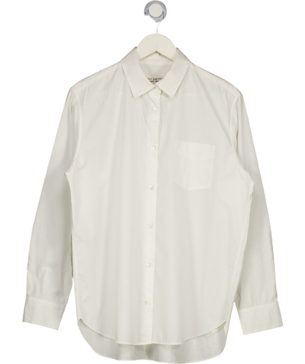 NILI LOTAN Classic White Cotton Shirt UK S