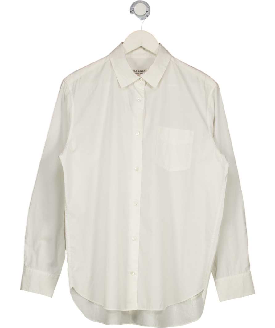 NILI LOTAN Classic White Cotton Shirt UK S