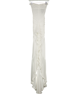 WHITE FOX Still Got It Mesh Maxi Dress White UK S