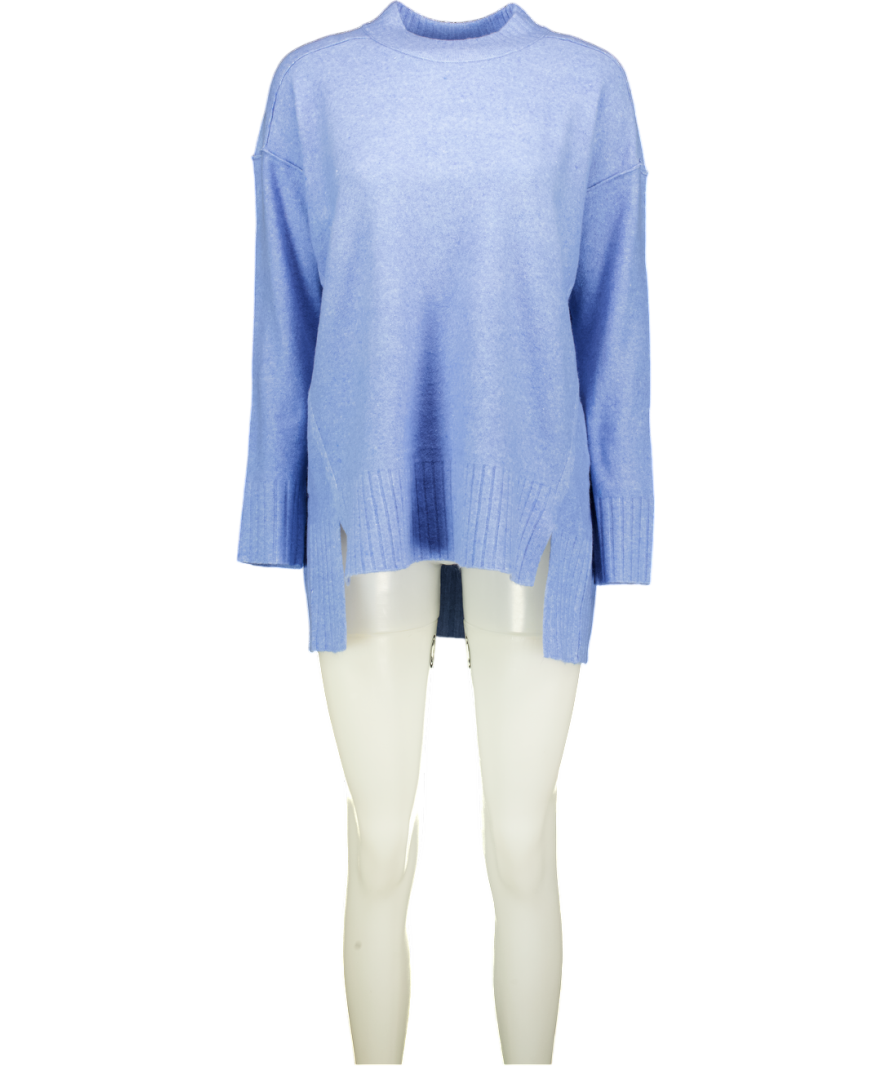 FREE PEOPLE Jumper - Blue Supersoft Wool Blend Oversize UK XS