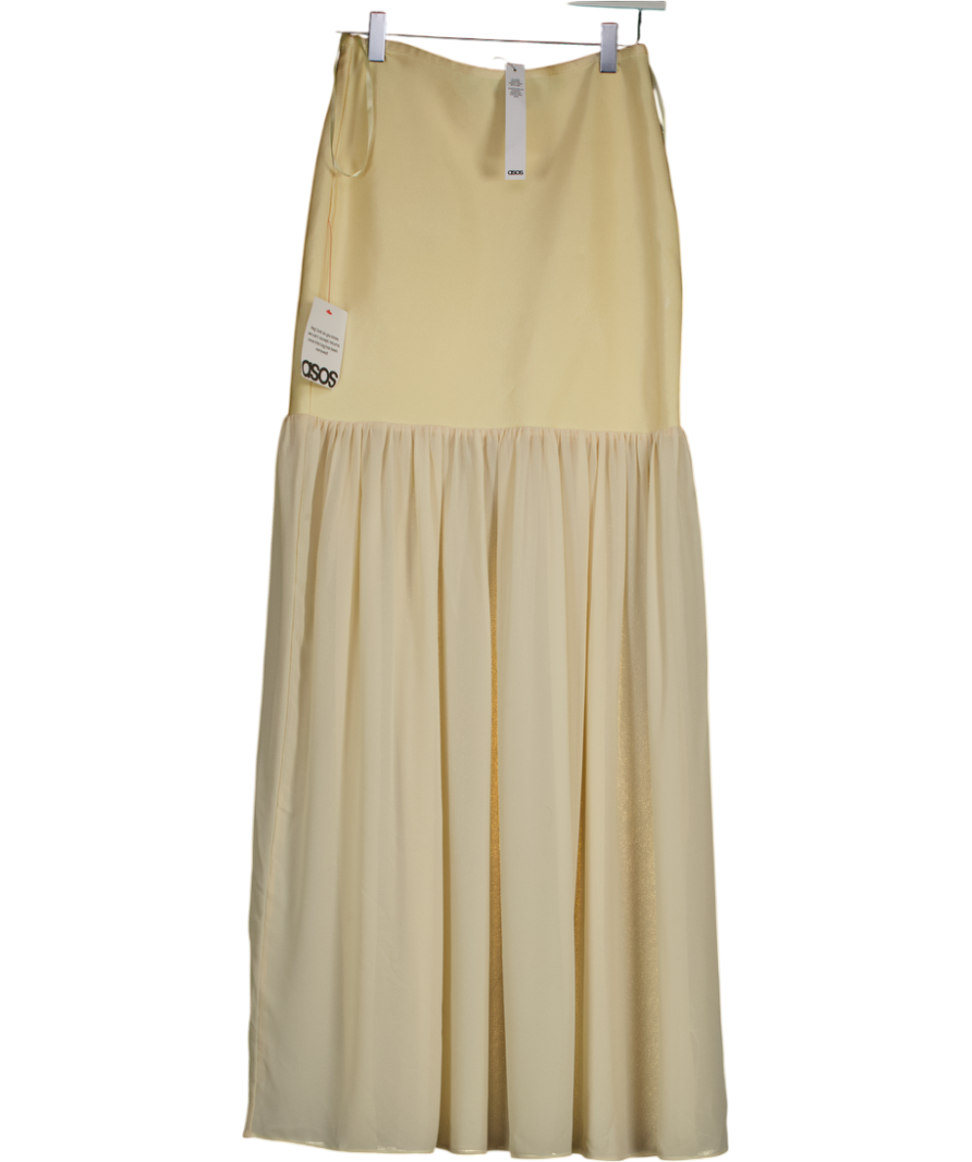 ASOS Yellow Bandage Peplum Maxi Skirt UK 10