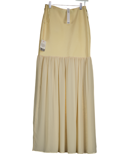 ASOS Yellow Bandage Peplum Maxi Skirt UK 10
