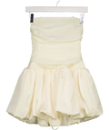 OH POLLY Cream Ludmila Halterneck Lace-up Bubble Hem Corset Micro Mini Dress In Ivory UK 8