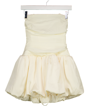 OH POLLY Cream Ludmila Halterneck Lace-up Bubble Hem Corset Micro Mini Dress In Ivory UK 8