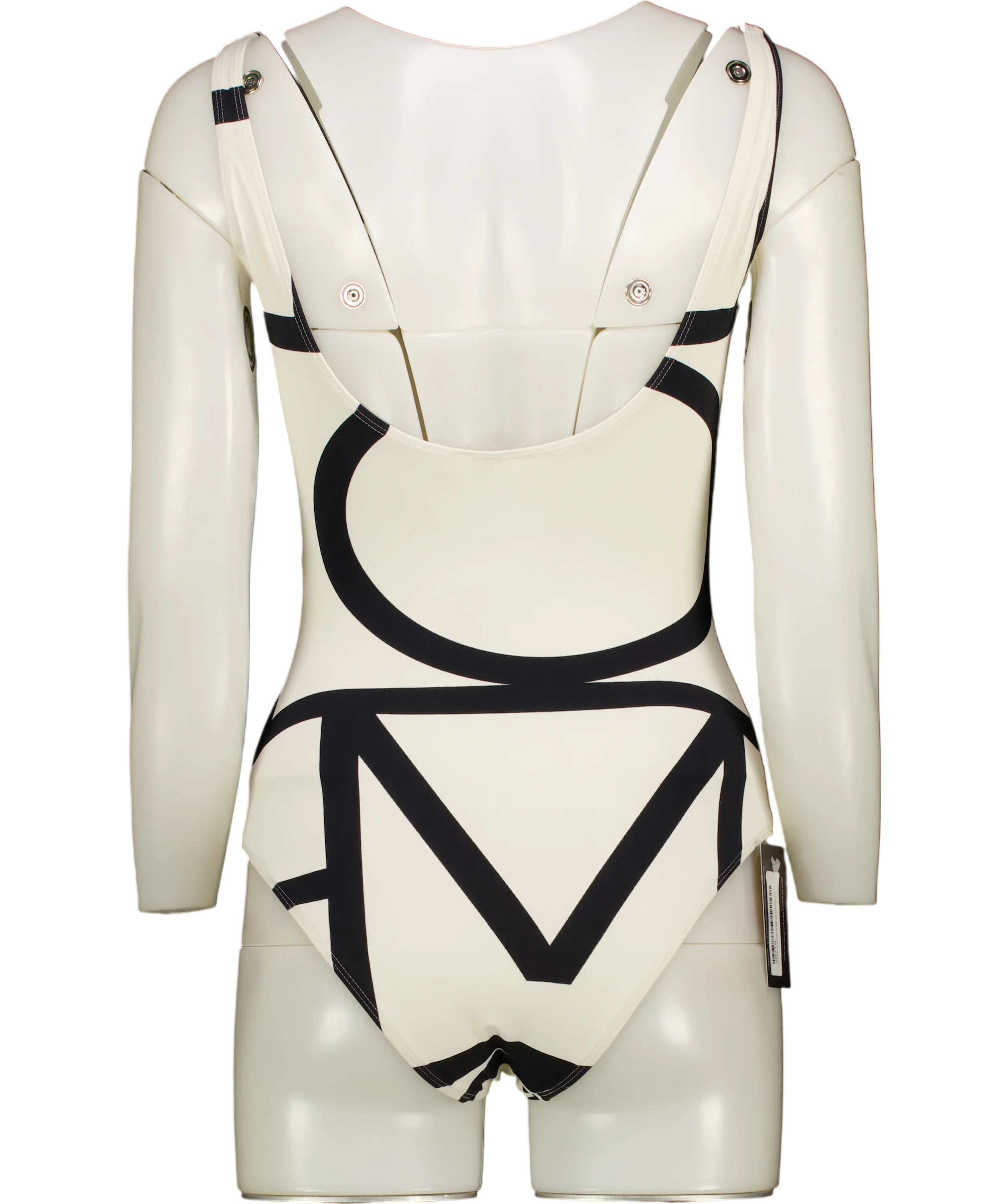 TOTEME White / Black Monogram Swimsuit UK XS