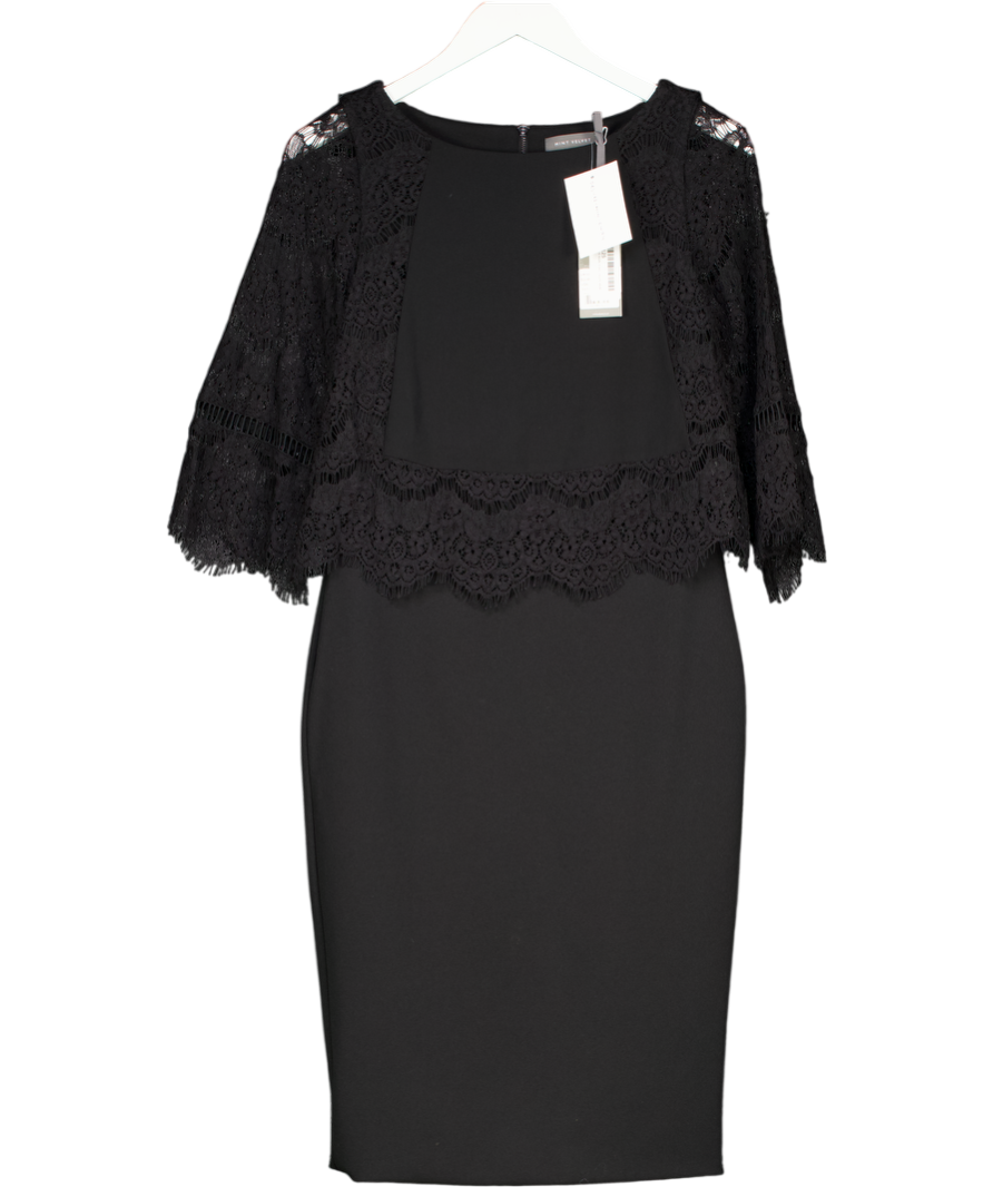 Mint Velvet Black Lace Layered Pencil Dress UK 10