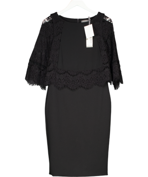 Mint Velvet Black Lace Layered Pencil Dress UK 10