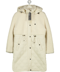 F&F Quilted Borg Panel Longline Coat In Cream UK S