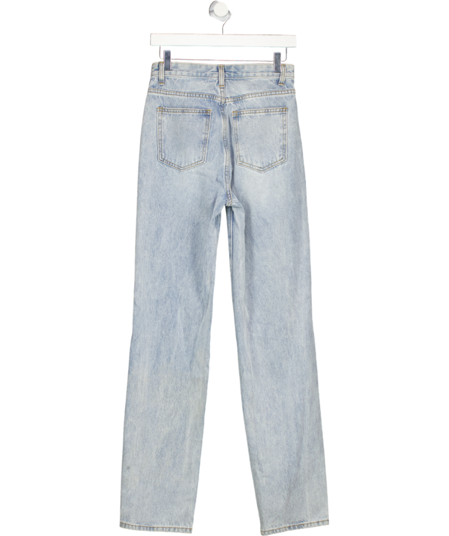Momokrom Blue Straight Leg Distressed Denim Jeans UK 8