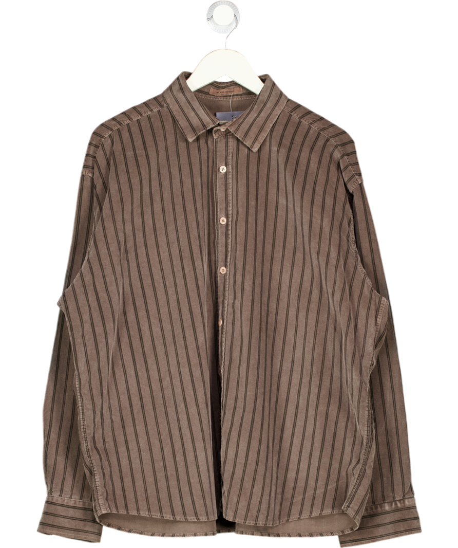 WIT & WONDER Brown Striped Corduroy Shirt UK M