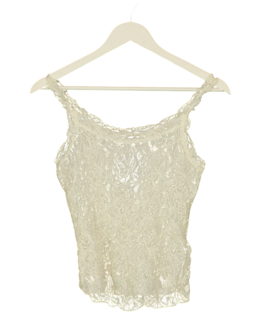 Massimo Dutti White Lace Top UK XS