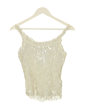 Massimo Dutti White Lace Top UK XS