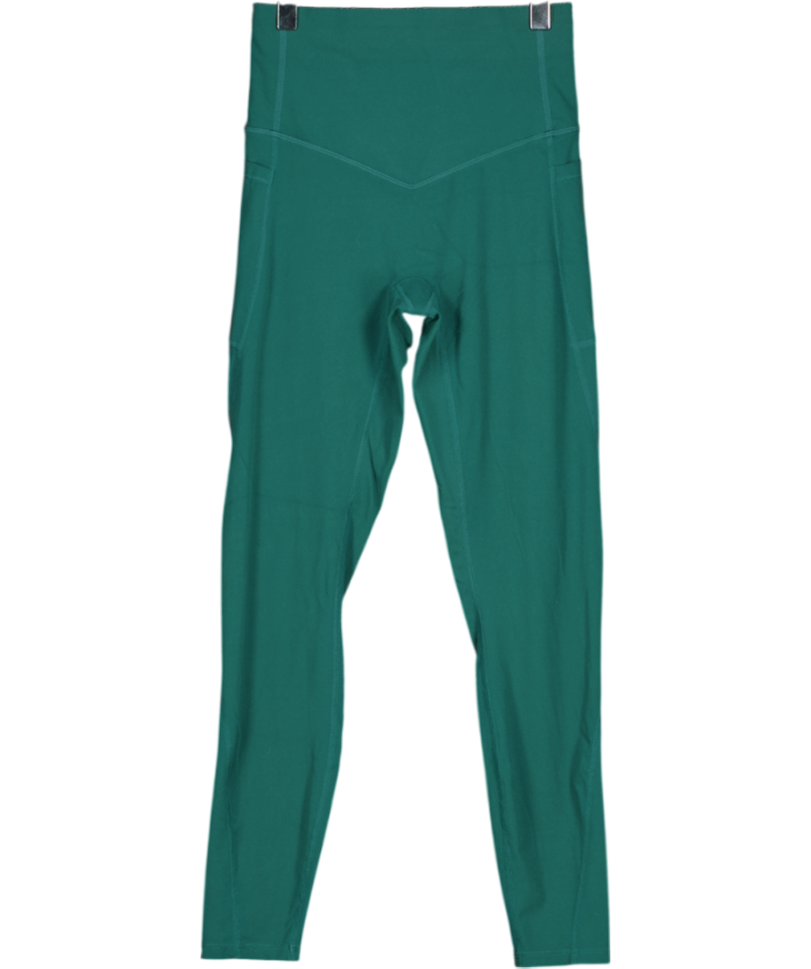 HALARA Green High Waisted Tummy Control Pocket Shaping Training 7/8 Leggings UK XS