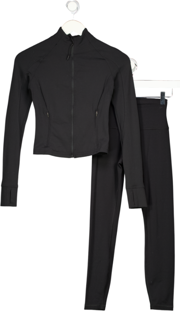 CRZ YOGA 2-piece Black Jacket And Leggings Set UK 6