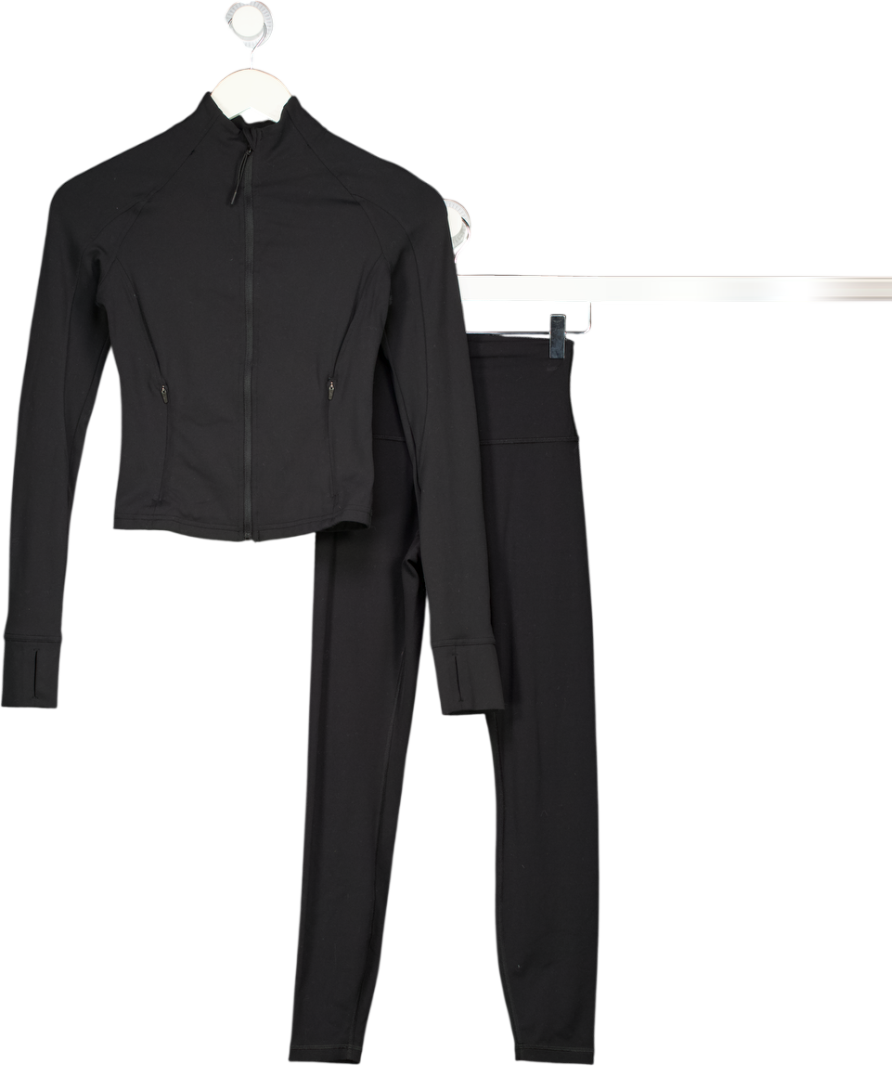 CRZ YOGA 2-piece Black Jacket And Leggings Set UK 6