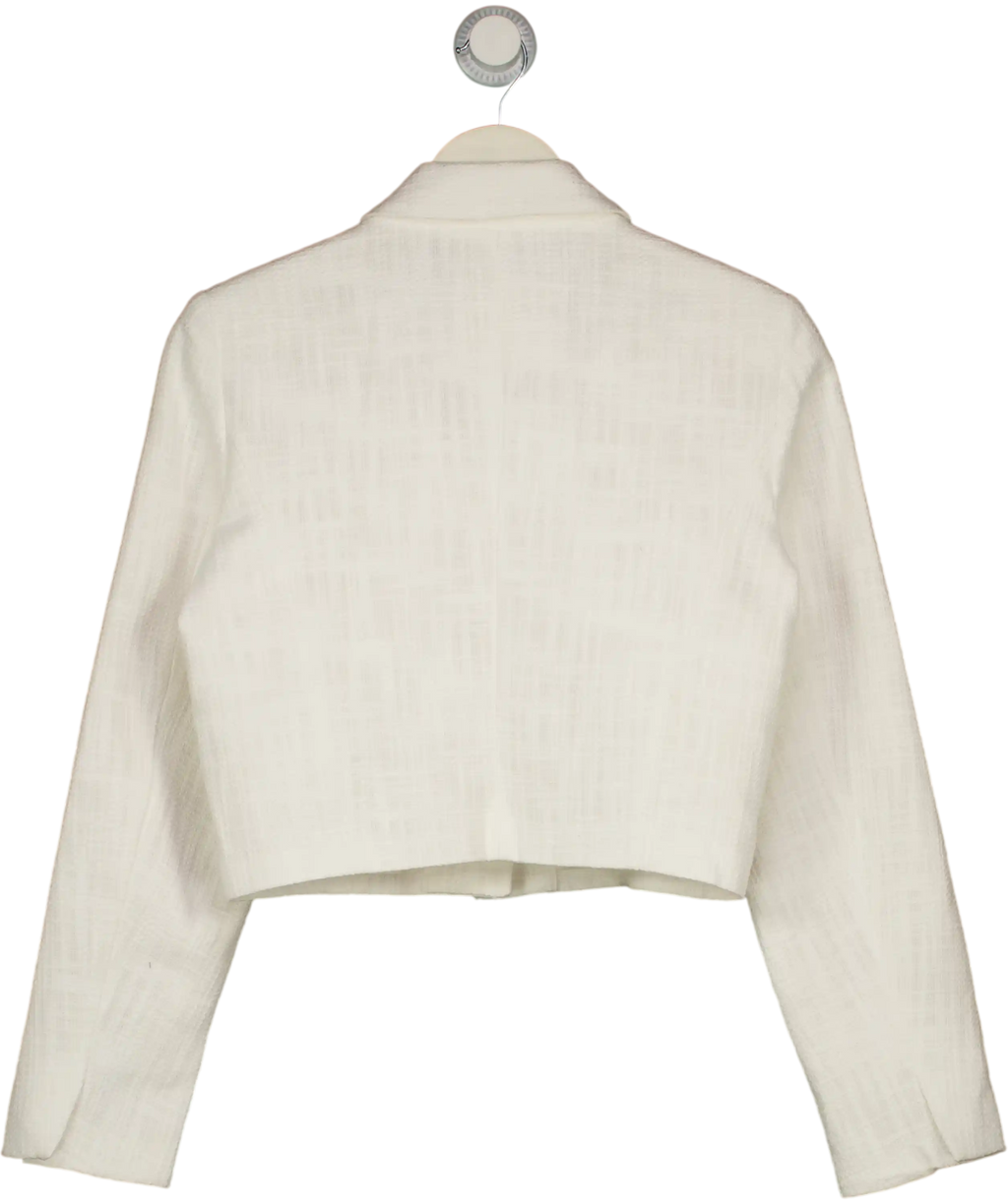 Abercrombie & Fitch Cream Crop Tweed Blazer UK S