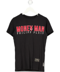 PHILLIP PLEIN Black  / Red Crystal Embellished "moneyman" T-shirt UK S