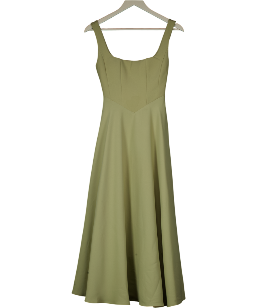 ODDMUSE Square Neck Midi Dress   Sage Green UK XXS