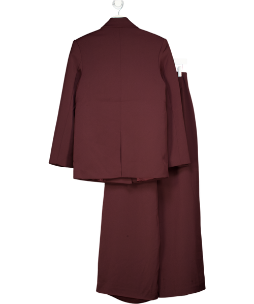 MESHKI Brown 2-piece Mateo Oversized Blazer And Wide Leg Trouser Suit - Mahogany UK XS
