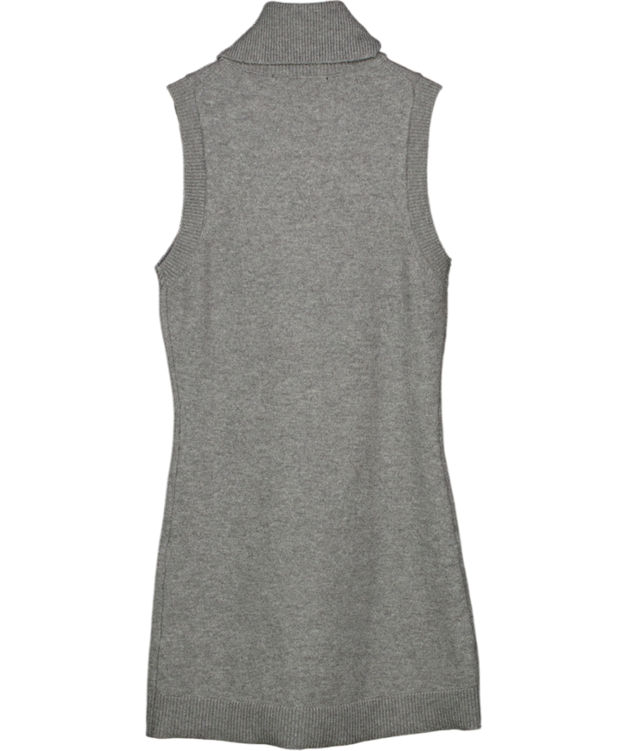 French Connection Grey Sleeveless Turtleneck Mini Dress UK XS