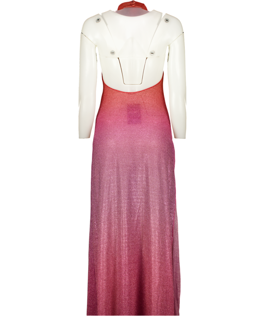 OSEREE Multicoloured Lumière Lamé Maxi Dress UK S