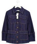 COMMENSE Blue Contrast Stitch Denim Jacket UK S