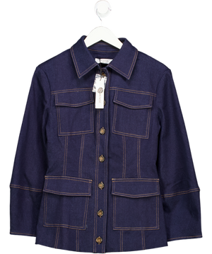 COMMENSE Blue Contrast Stitch Denim Jacket UK S