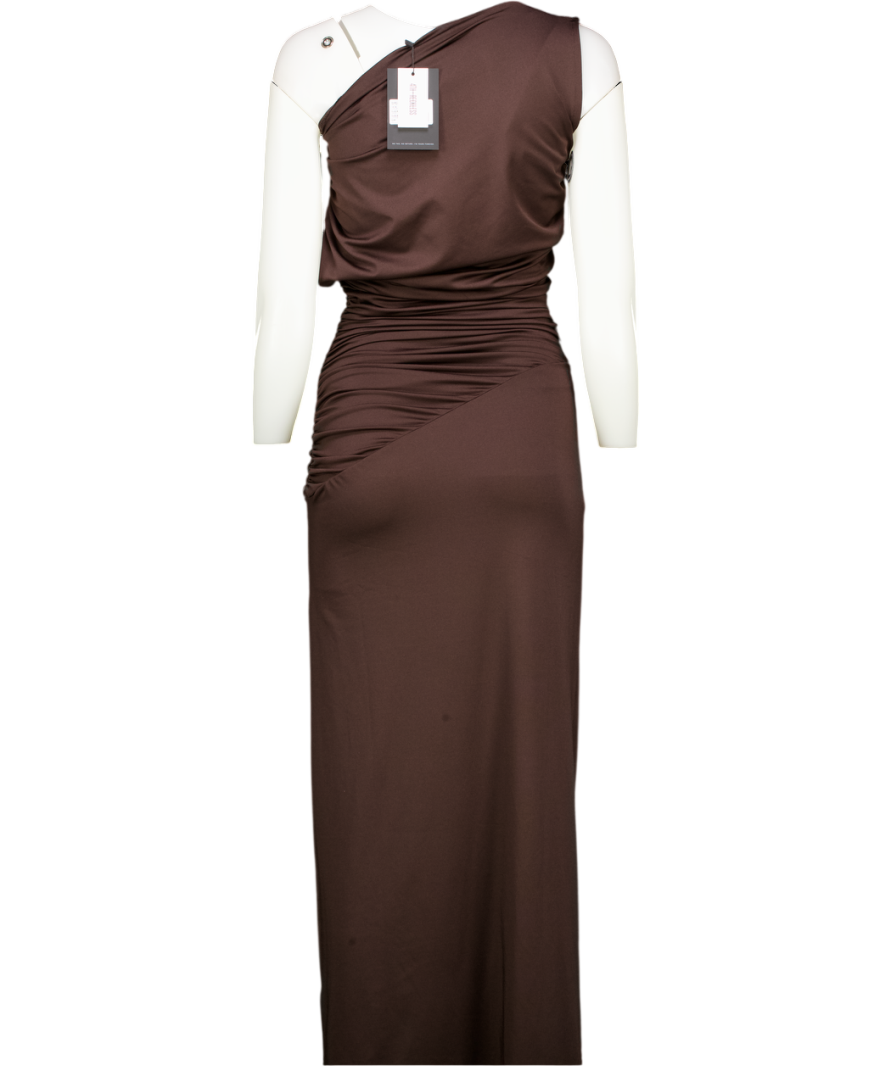 4th & Reckless Brown Oakley Ruched Sleeveless Maxi Dress UK 6 – Reliked