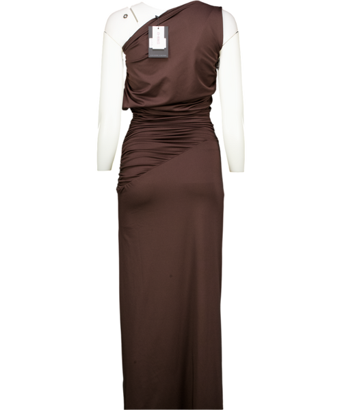 4th & Reckless Brown Oakley Ruched Sleeveless Maxi Dress UK 6
