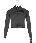 T/ALA Grey Cropped Zip Through Long Sleeve Active Top UK XS