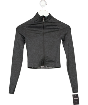 T/ALA Grey Cropped Zip Through Long Sleeve Active Top UK XS