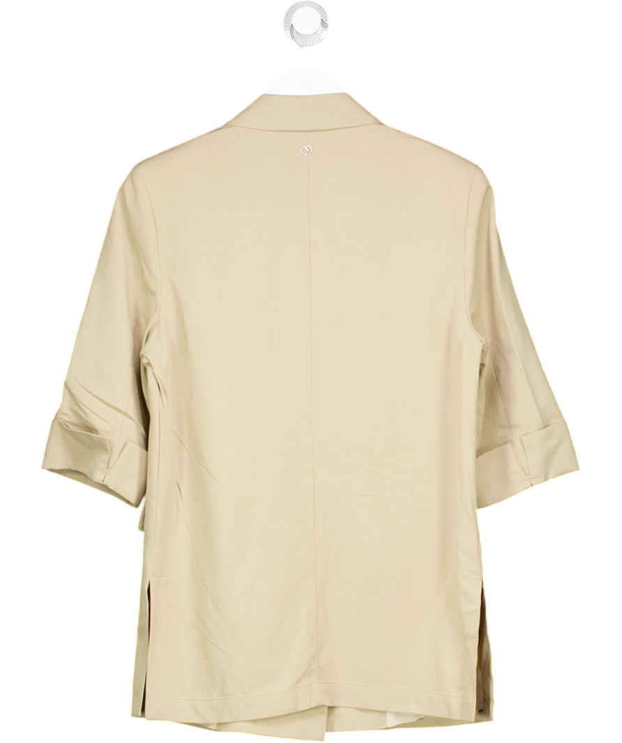 Please Beige Double Breasted Oversized Blazer UK S