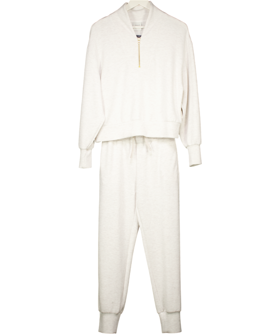 VARLEY Beige 2-piece Doublesoft Davidson Zip Top And Slim Cuff Joggers 27.5 Set UK XS/S