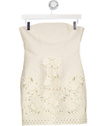 ASOS Cream Appliquéd Bandeau Dress UK 8