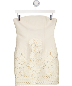ASOS Cream Appliquéd Bandeau Dress UK 8