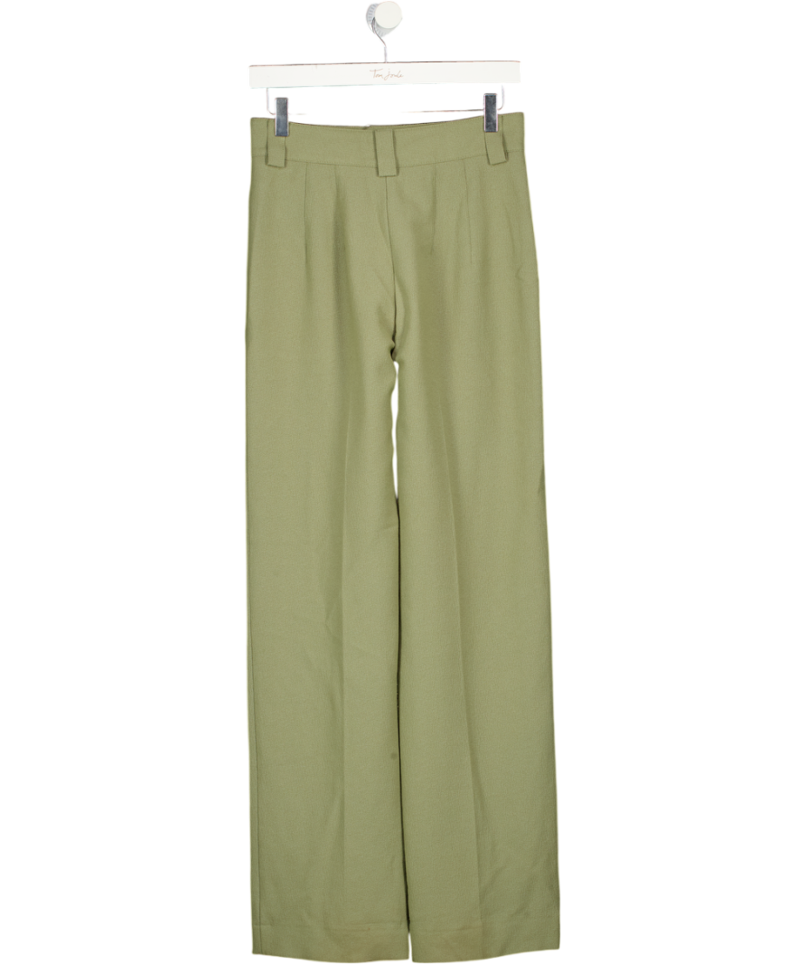 ZARA Full Length High Waist Olive Green Trousers UK XS