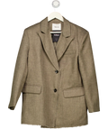 Ancosti Grey Oversized Textured Raw Edge Blazer UK S