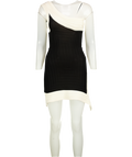 MURCI Black / Cream Cove Asymmetric Hem Mini Dress UK 6