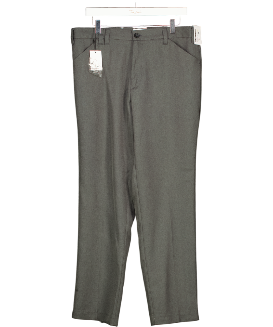 FARAH Grey Ladbroke Hopsack Straight Fit Trousers W34