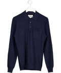 M&S AUTOGRAPH Navy Blue 100% Cashmere Polo Jumper UK S