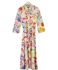 ZARA White / Multi Floral Print Shirt Dress UK S