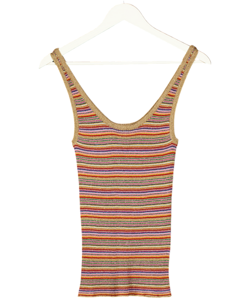 Ba&sh Multicoloured Rainbow Stripe Knit Glitter Tank Sz0 UK 6