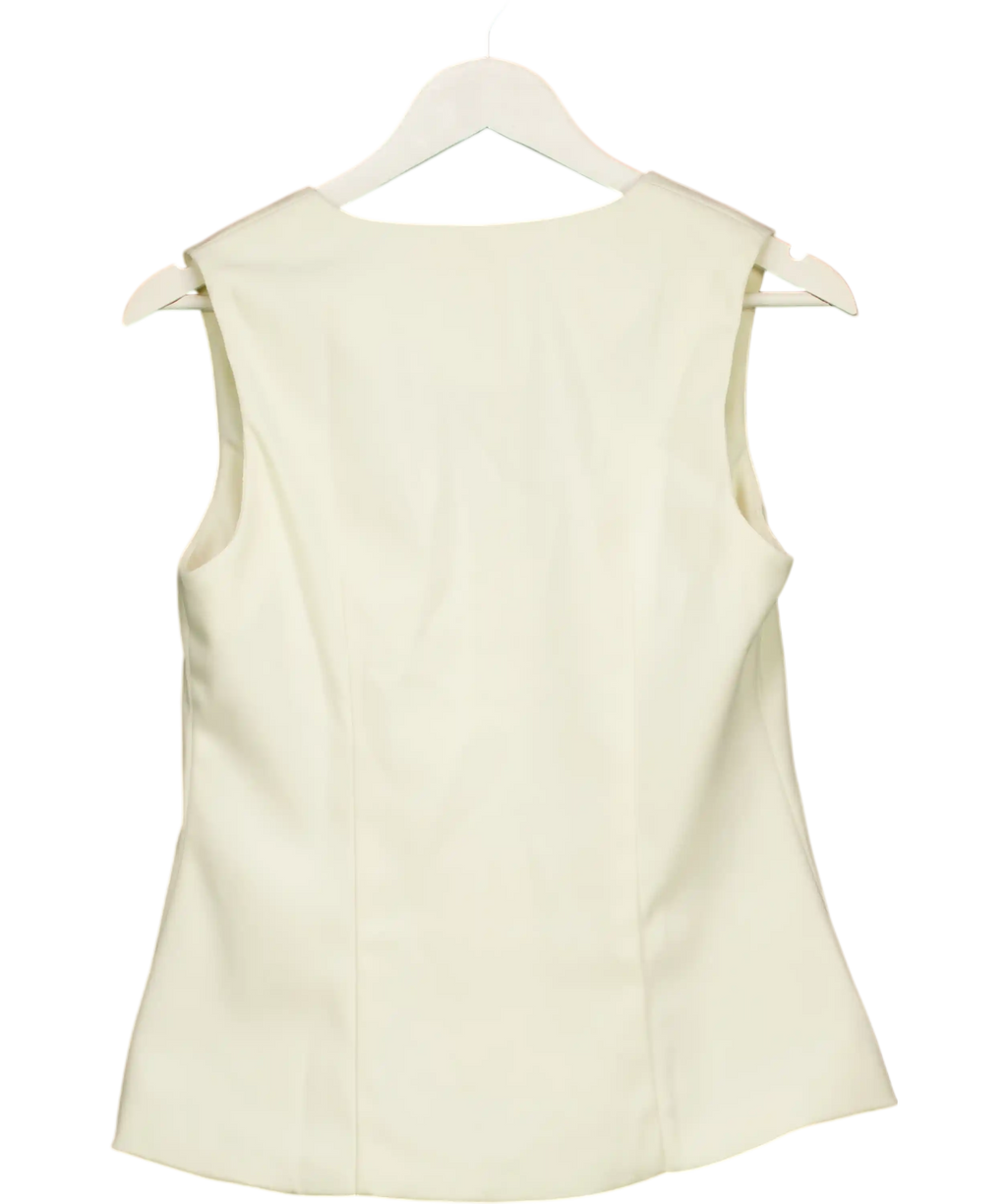 4th & Reckless Mila Tailored Cinched Waistcoat Cream UK 12