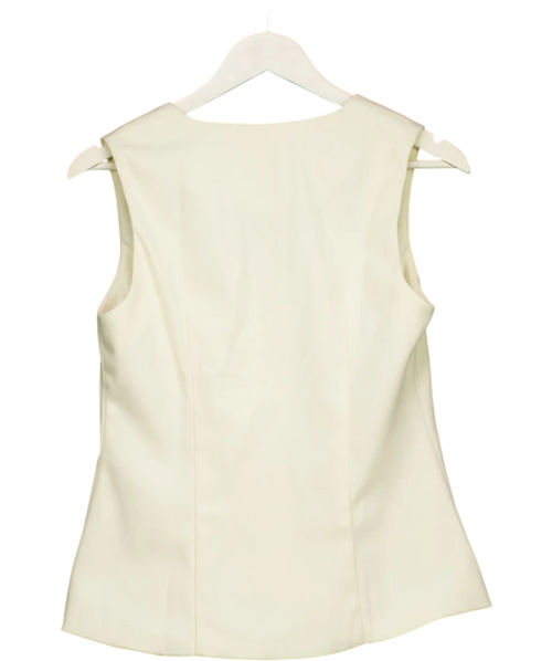 4th & Reckless Mila Tailored Cinched Waistcoat Cream UK 12