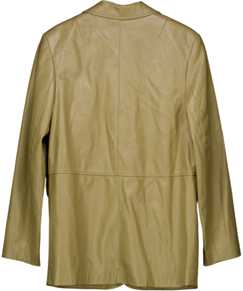 12 Storeez Beige Matte Faux-leather Oversized Blazer UK S