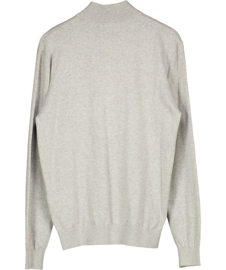 ARNE Grey Cotton Knitted Zip Through Jacket UK L