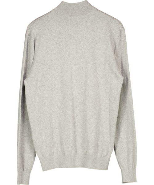 ARNE Grey Cotton Knitted Zip Through Jacket UK L