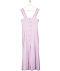 ZARA Purple Weed Maxi Dress With Embellished Buttons UK M