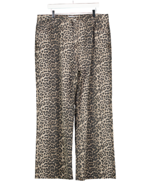 New Look Brown Leopard Print Adalae Wide Leg Jeans UK 18