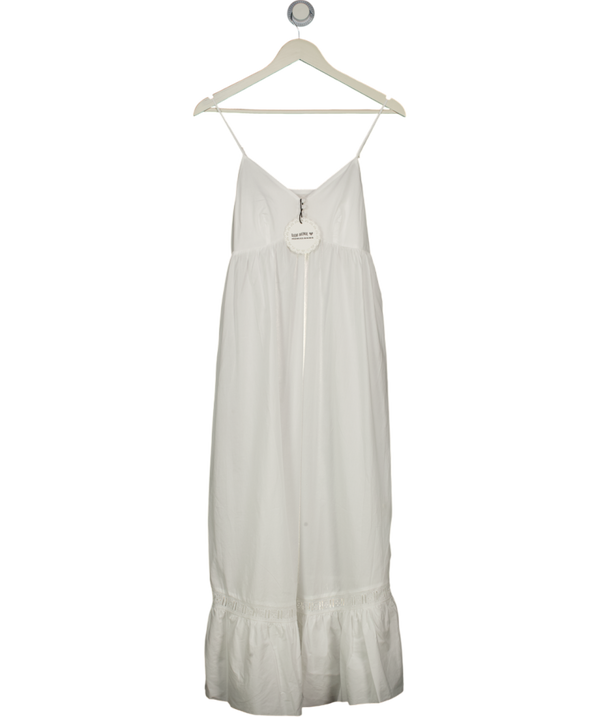 DJERF AVENUE Airy Poplin Midi Dress White UK XS